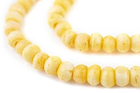 TheBeadChest Yellow Rustic Bone Mala Beads (6mm)