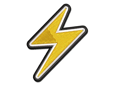 Lightning Bolt Thunderbolt Multi-Color Embroidered Iron-On Patch Applique