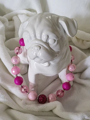 Pretty In Pink Beaded Dog Pet Collar