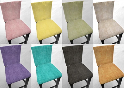 Faux Burlap Dining Room Chair Back Covers or Seat Covers