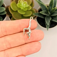 4, 20 or 50 Pieces: Antiqued Silver Gymnast Charms - Double Sided