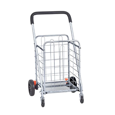 Folding Shopping Cart Grocery Utility Cart with Rolling Swivel Wheels