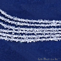 Herkimer Diamond Rondelle Beads, Natural Gemstone Strand, 3-4mm, 13 inch, GemMartUSA (DRDH-70002)
