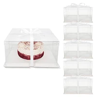 Spec101 Clear Cake Box Pastry Boxes 12x12x7 Inch Cake Boxes with Cake Boards 6pk