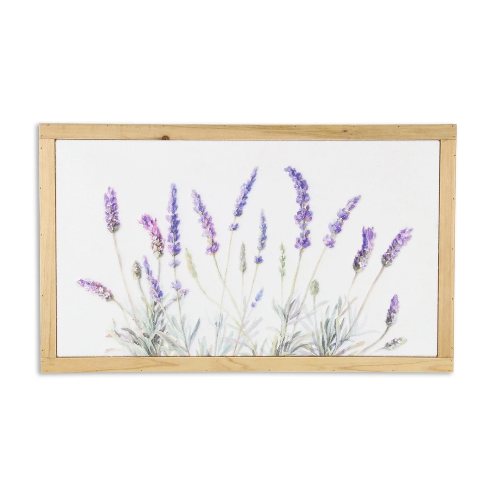 Contemporary Home Living Framed Lavender Bouquet Rectangular Wall Art - Purple and Green - 15.75" x 26.25"