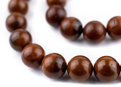 33  Dark Brown Round Wooden Arabian Prayer Beads (10mm), Islamic Tasbih, Ramadan Gift, Quality Middle Eastern Beads - The Bead Chest