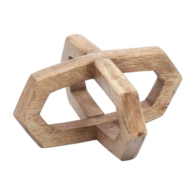 Kingston Living Two Ring Wooden Orb - 8" - Brown