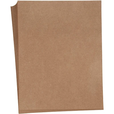 96 Pack Brown Kraft Paper Material Sheets for Wedding, Party Invitations, Drawing, DIY Projects, Letter Size, 176gsm (8.5 x 11 In)