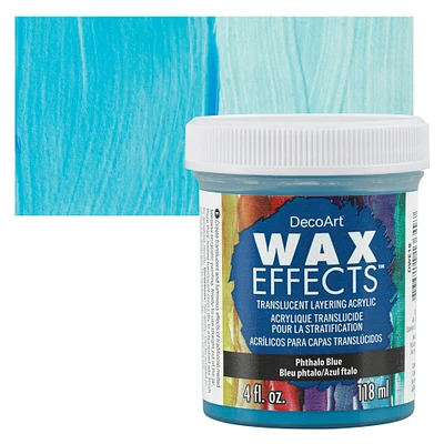 Decoart Waxeffects Acrylic Paint 4Oz-Phthalo Blue
