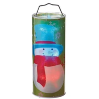 Midwest 12" Blue Transparent Snowman LED Color Changing Lighted Hanging Christmas Lantern