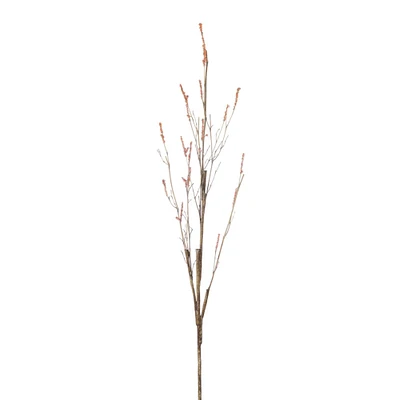 Melrose Set of 12 Brown and Orange Glittered Twig Christmas Spray, 45"