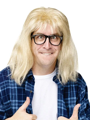 The Costume Center Beige Garth Algar Men Adult Halloween Wig and Glasses Costume Accessory - One Size