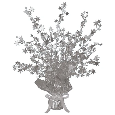 Beistle Club Pack of 12 Silver Star Gleam 'N Burst Centerpiece Party Decorations 15"