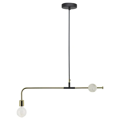 Signature Home Collection 52" Black and Gold Asymmetric Ceiling Pendant Light