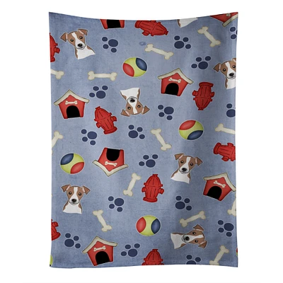 "Caroline's Treasures BB4039KTWL Dog House Jack Russell Terrier Kitchen Towel, 25"" x 15"", Multicolor"