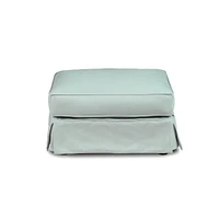 The Hamptons Collection 33" Ocean Blue Fabric Ottoman Slipcover