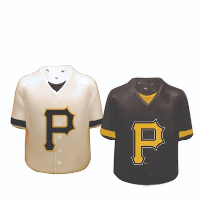 The Memory Company 2pc Black MLB Pittsburgh Pirates Salt and Pepper Shaker Set 3"