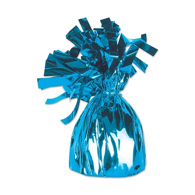 Beistle Club Pack of 12 Metallic Light Blue Party Balloon Weight Decorative Birthday Centerpieces 6 oz.