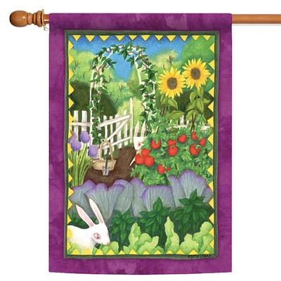 Toland Home Garden Bunnies In The Garden Outdoor House Flag 40" x 28"