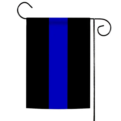 Toland Home Garden Thin Blue Line Striped Outdoor Garden Flag 18" x 12.5"