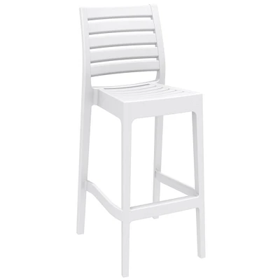 Luxury Commercial Living 42.5" White Solid Refined Patio Bar Stool