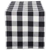 CC Home Furnishings 14" x 72" Black and White Buffalo Checkered Pattern Rectangular Table Runner