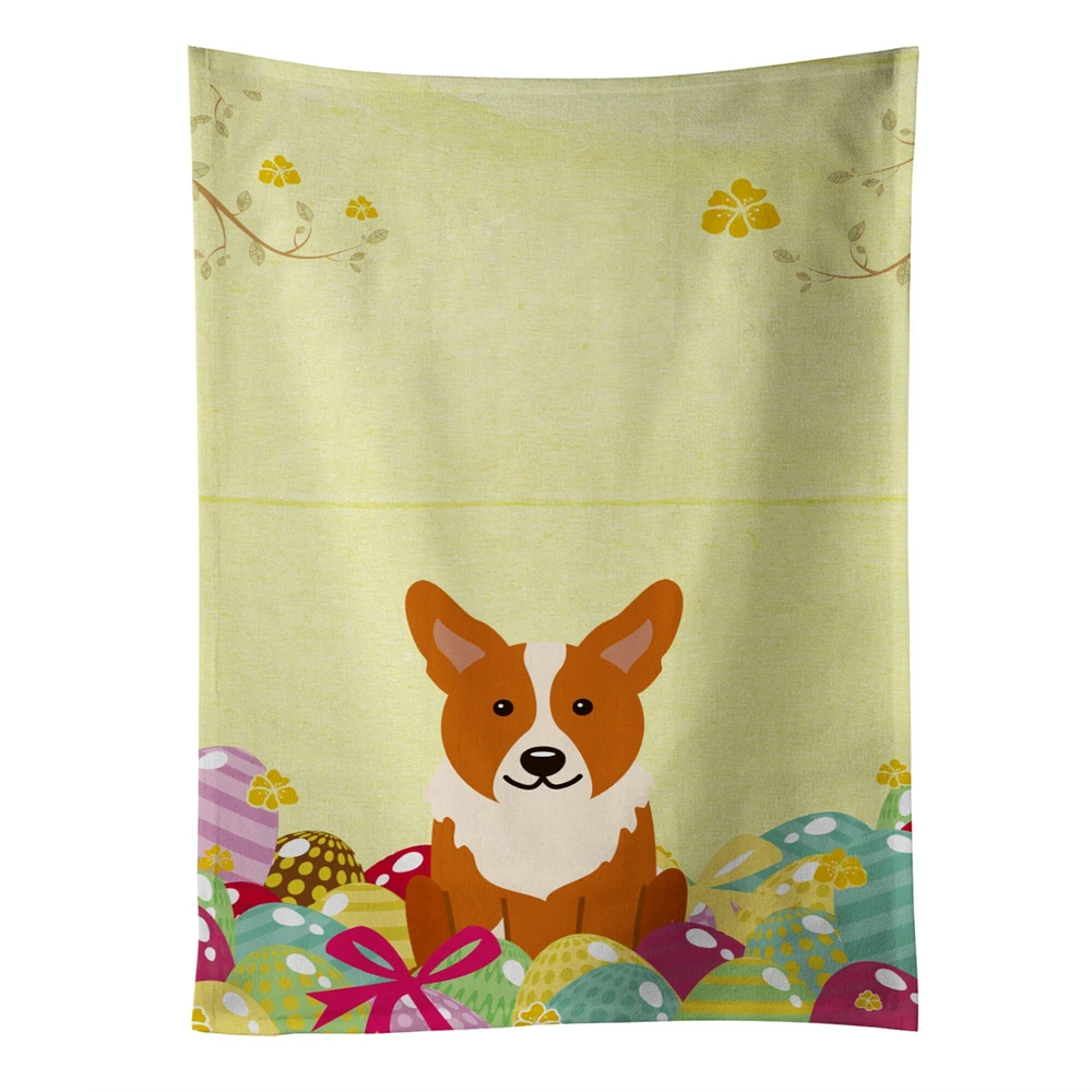 "Caroline's Treasures Easter Eggs Corgi Kitchen Towel, Multicolor, 25"" x 15"""