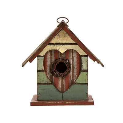 Glitzhome 8.66" Distressed Finish Wooden Birdhouse