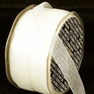 The Ribbon People Pearl Ivory Solid Organdy Craft Ribbon 0.25" x 200 Yards