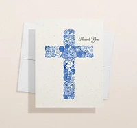 Christian Cross Thank You Card - 1, 12 or 24 Eco-Friendly Cards With Envelopes