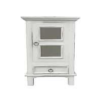 The Hamptons Collection 36” White Distressed Nightstand Drawer Table