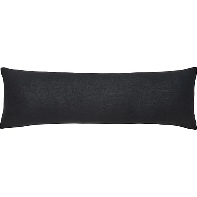 Signature Home Collection 40" Black Textured Solid Rectangular Lumbar Pillow