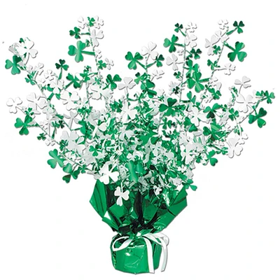 Beistle Club Pack of 12 Shamrock Gleam 'N Burst St. Patrick's Day Centerpiece Decorations 15"