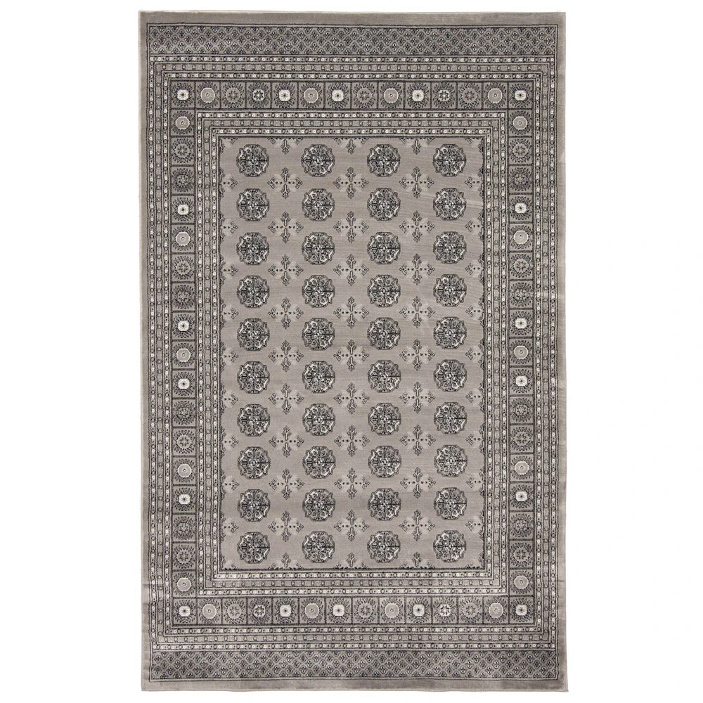 Chaudhary Living 8' x 10' Gray and Black Geometric Rectangular Area Throw Rug