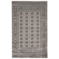 Chaudhary Living 8' x 10' Gray and Black Geometric Rectangular Area Throw Rug