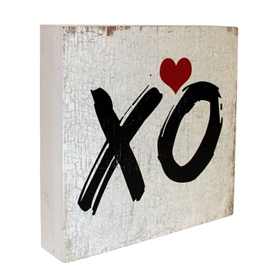 Contemporary Home Living 7" White and Black Square XO Printed Sign
