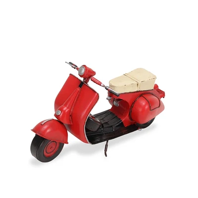 Contemporary Home Living 15.5" Red 1950's Style Handmade Scooter Tabletop Decoration