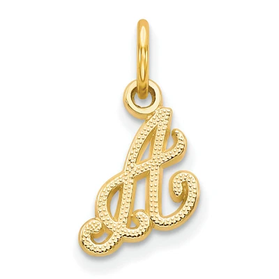 14K Yellow Gold Initial Letter A Charm Pendant Jewelry 16 X 9mm