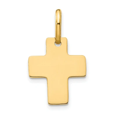 14K Yellow Gold Cross Charm Pendant Religious New |AD 22 X 13mm Jewerly