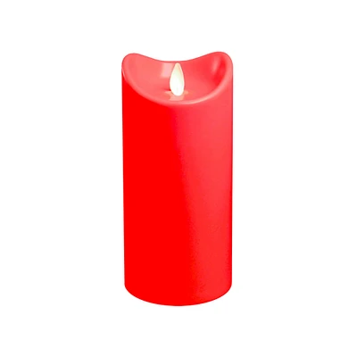 CC Home Furnishings 7" Battery Operated Red Pillar Candle with Moving Flame