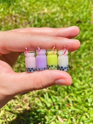 4PC Boba Tea Miniature Bubble Teas for Dollhouse Mini Food