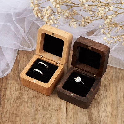 Personalized Engraving Wooden Ring Box, Proposal Engagement Ring Box with Name, Wedding Ring Bearer, Anniversary Gift
