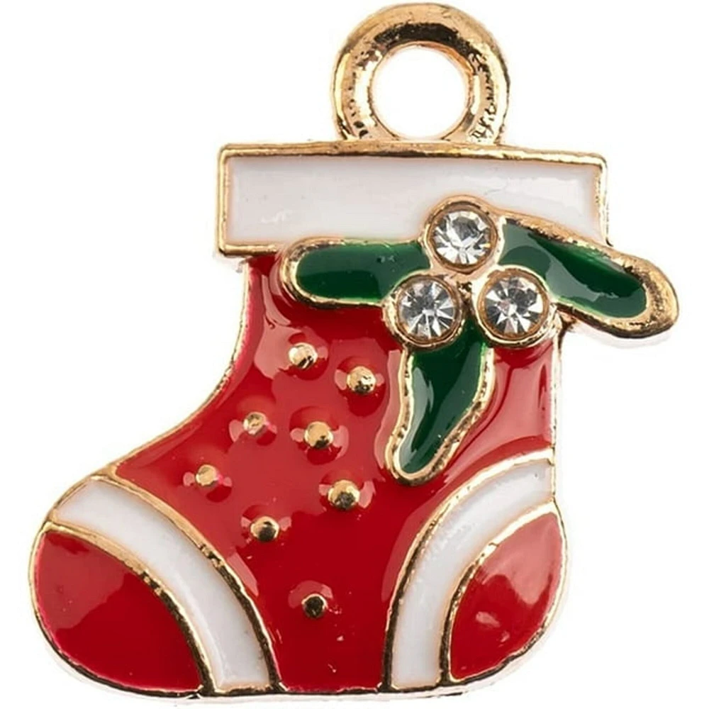 John Bead Sweet & Petite Stocking Holiday Charms, 8pcs