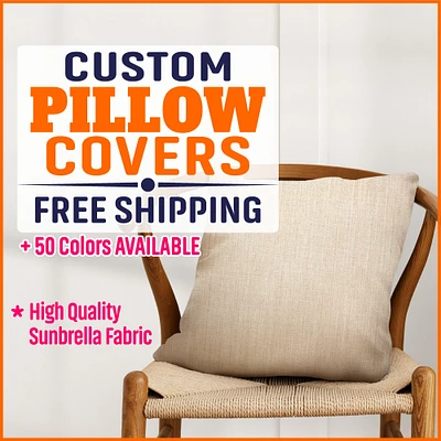 Custom PILLOW Covers Zippered Indoor-Outdoor