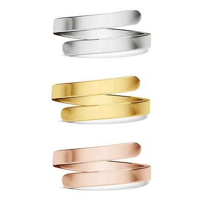 Stainless Steel Blank Engravable 2 Name Wrap Ring