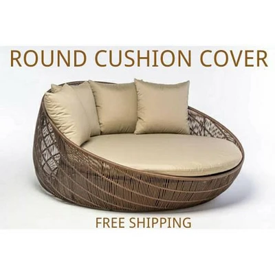 Custom Round Cushion Cover with Sunbrella fabric