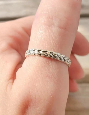 Herringbone Sterling Silver Stacking Ring