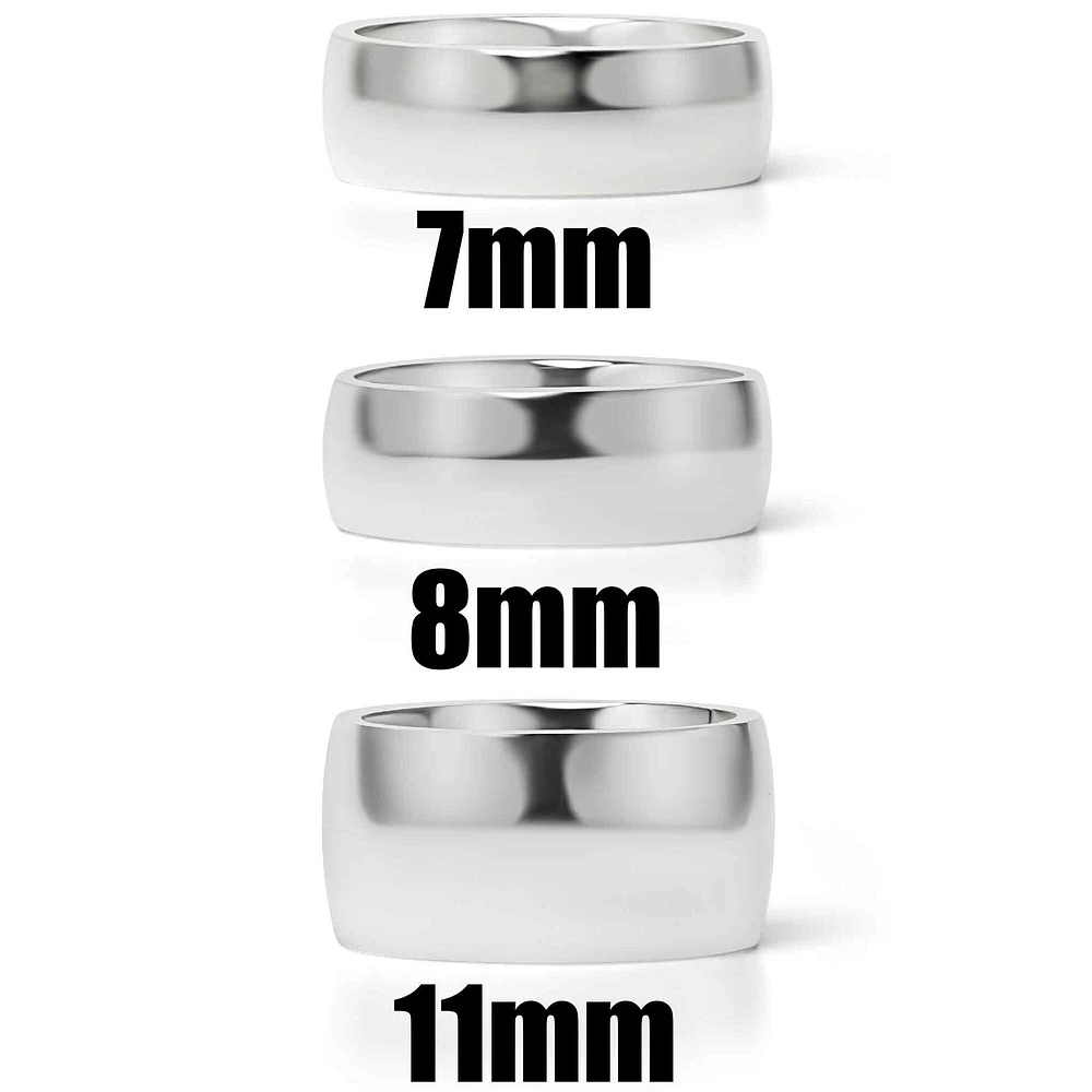 Highly Polished Stainless Steel Blank Ring 7mm - 11mm