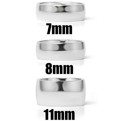 Highly Polished Stainless Steel Blank Ring 7mm - 11mm