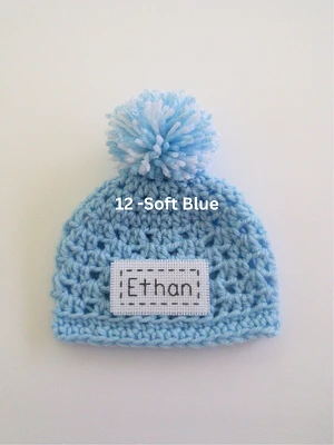 Newborn Baby Hat, Embroidered Baby Hat, Personalized Baby Beanie, 32 Color Options, Gender Reveal Hat, Baby Hat with Name